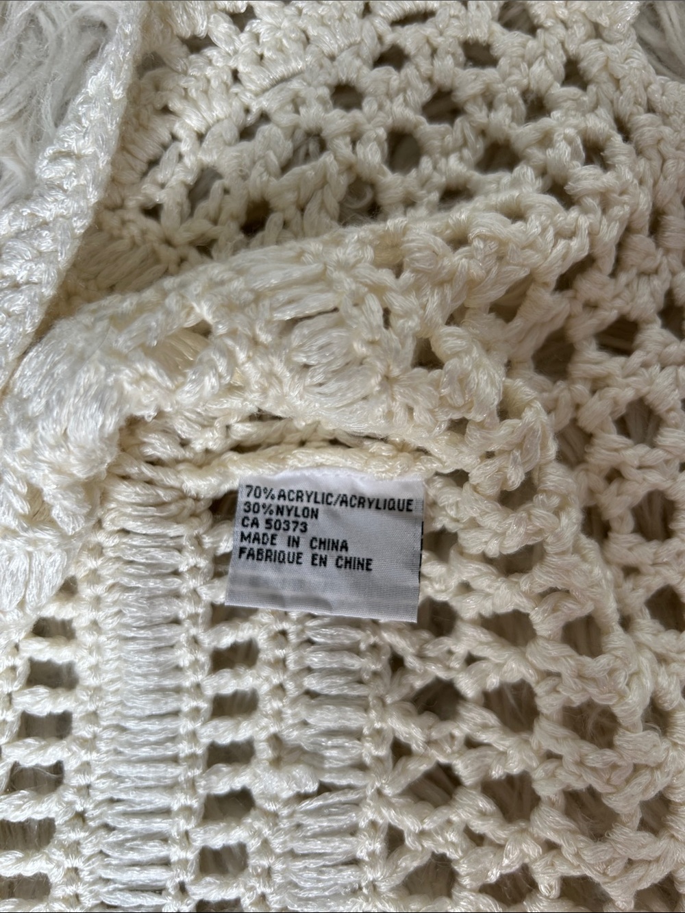 Vintage Coquette Cream Crochet Cardigan - Picture 6 of 6